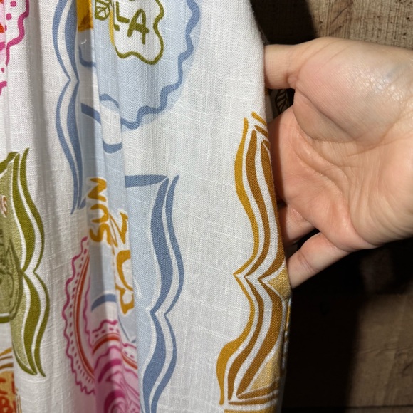 Paper Heart Les Citrons Maxi Dress Small Linen Coastal Chic Amalfi Euro Summer - Picture 8 of 12